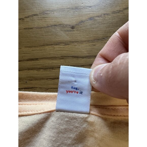 Old Navy Youth Size L 10-12 T Shirt Orange Floral Runched Summer Spring School - Picture 6 of 8